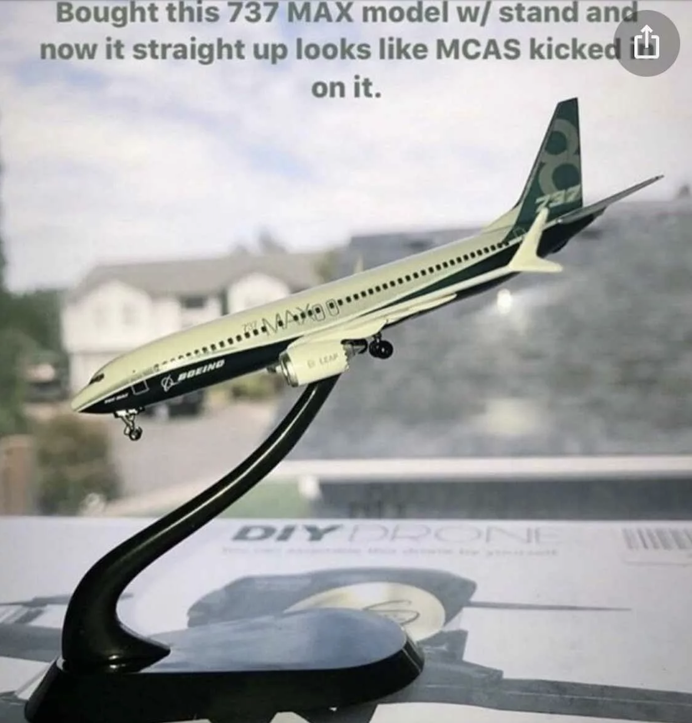 airline - Bought this 737 Max model w stand and now it straight up looks Mcas kicked on it. Boeing Diy Drone