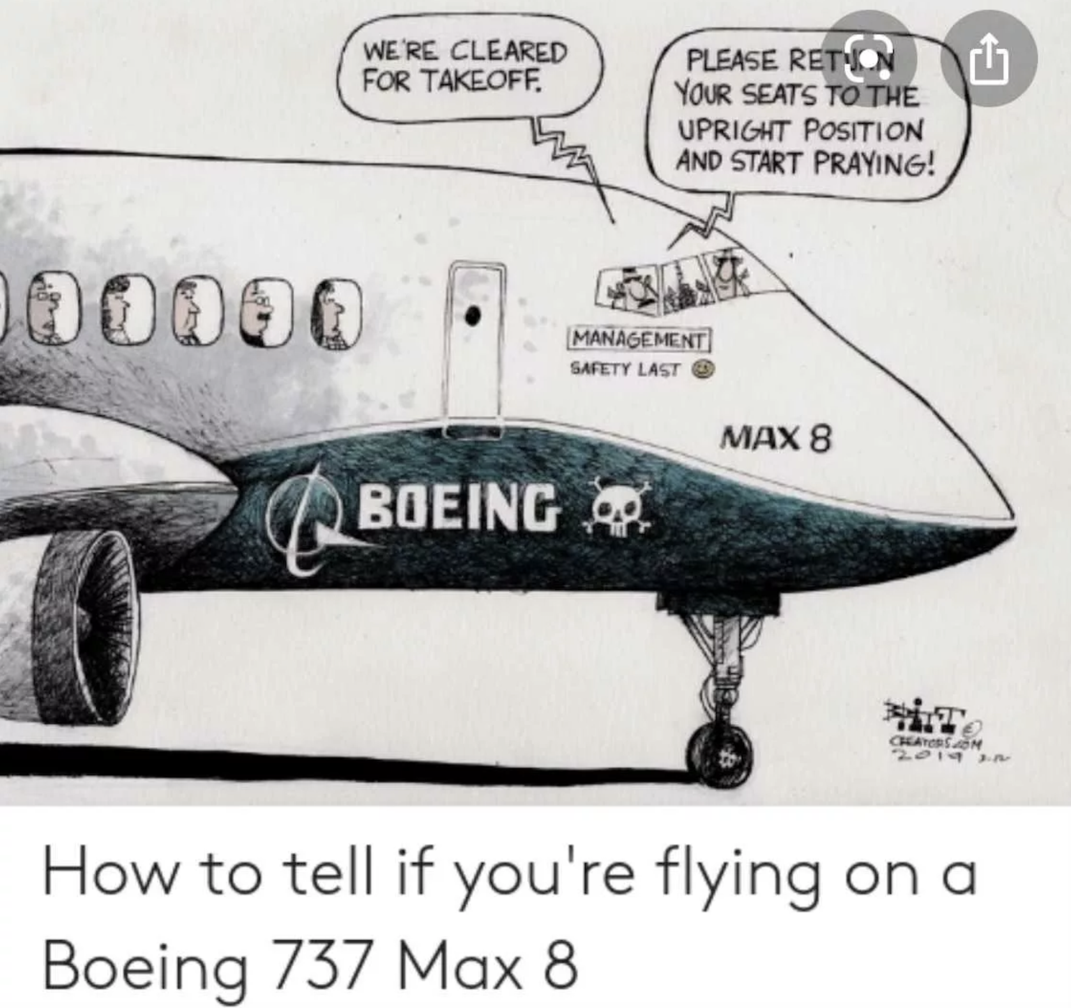 aviation - We'Re Cleared For Takeoff 000000 Boeing Please Retion Your Seats To The Upright Position And Start Praying! Management Safety Last Max 8 r Create 2014 J How to tell if you're flying on a Boeing 737 Max 8