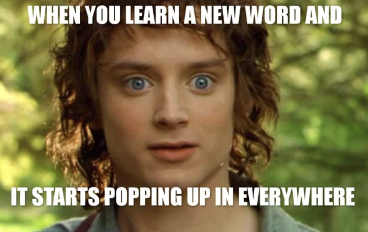 frodo beggins - When You Learn A New Word And It Starts Popping Up In Everywhere