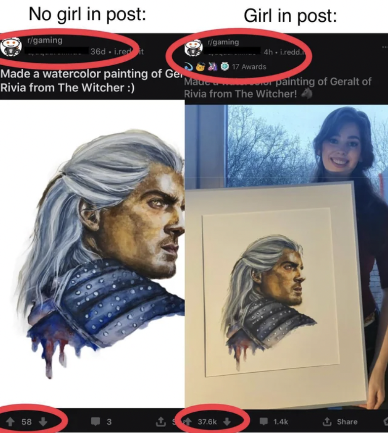 made a watercolor painting of geralt - No girl in post rgaming 36dres Made a watercolor painting of Ger Rivia from The Witcher 58 rgaming Girl in post 4h iredd. 17 Awards Maue Rivia from The Witcher! or painting of Geralt of C