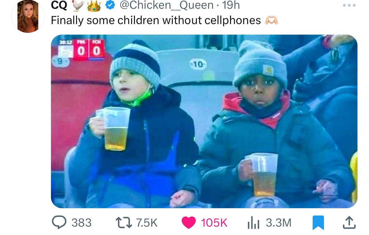 german kids beer meme - Cq 19h Finally some children without cellphones F95 Fch 00 383 10 3.3M