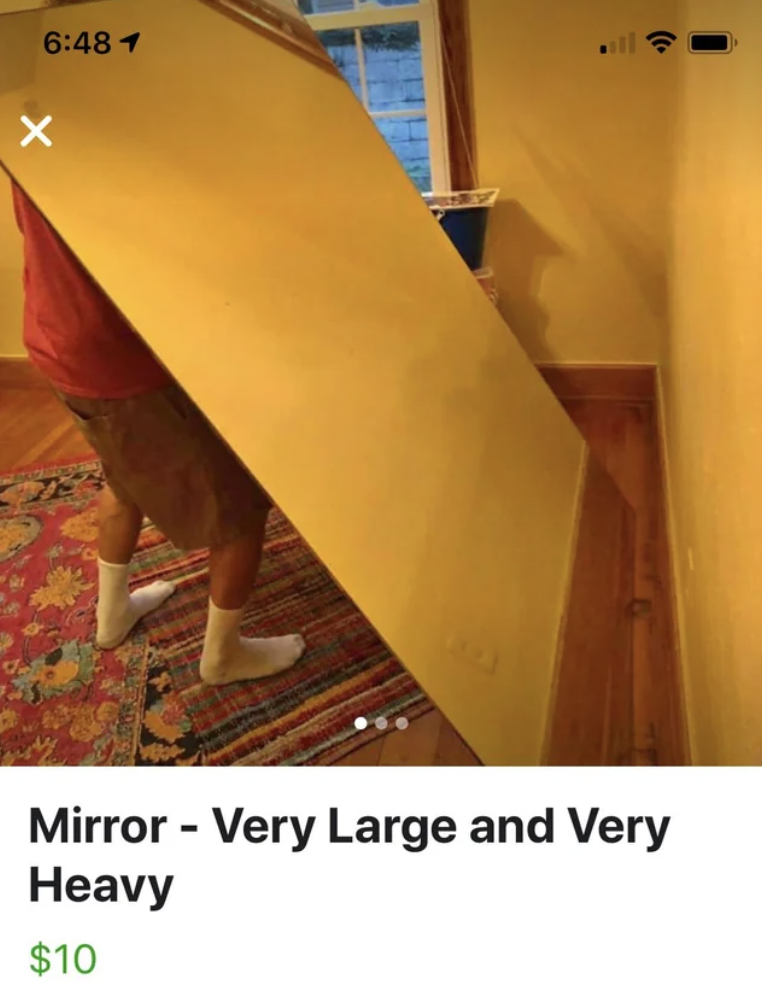 floor - 1 X Mirror Very Large and Very Heavy $10