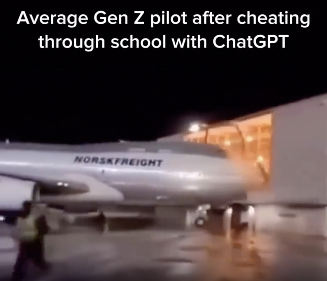 airline - Average Gen Z pilot after cheating through school with ChatGPT Norskfreight