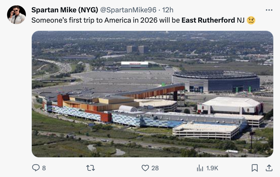 meadowlands xanadu - Spartan Mike Nyg Mike96. 12h Someone's first trip to America in 2026 will be East Rutherford Nj 8 27 28 il