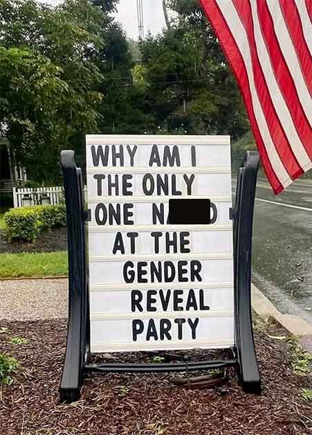sign - Frais Why Am I The Only One N At The Gender Reveal Party
