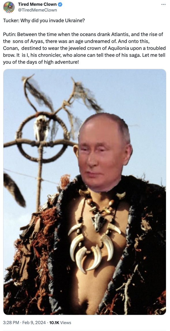 wizard in conan the barbarian - Tired Meme Clown Tucker Why did you invade Ukraine? Putin Between the time when the oceans drank Atlantis, and the rise of the sons of Aryas, there was an age undreamed of. And onto this, Conan, destined to wear the jeweled