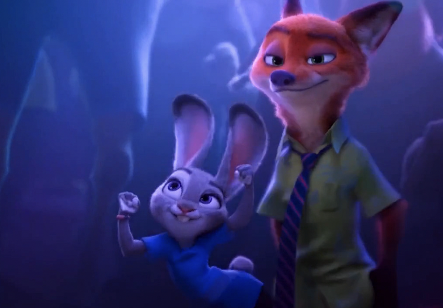During the end dance sequence, Nick is standing alone and Judy comes over to hip-check him, which causes him to smile and join the dance. But if you freeze it when she does it, it becomes clear that's not exactly where her hips were at.