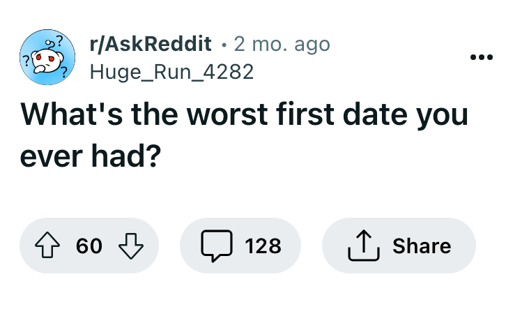 23 Terrible First Date Stories Courtesy of AskReddit