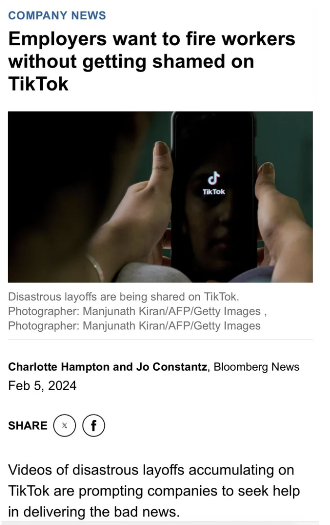 hand - Company News Employers want to fire workers without getting shamed on Tik Tok Disastrous layoffs are being d on TikTok. Photographer Manjunath KiranAfpGetty Images, Photographer Manjunath KiranAfpGetty Images d Tik Tok Charlotte Hampton and Jo Cons