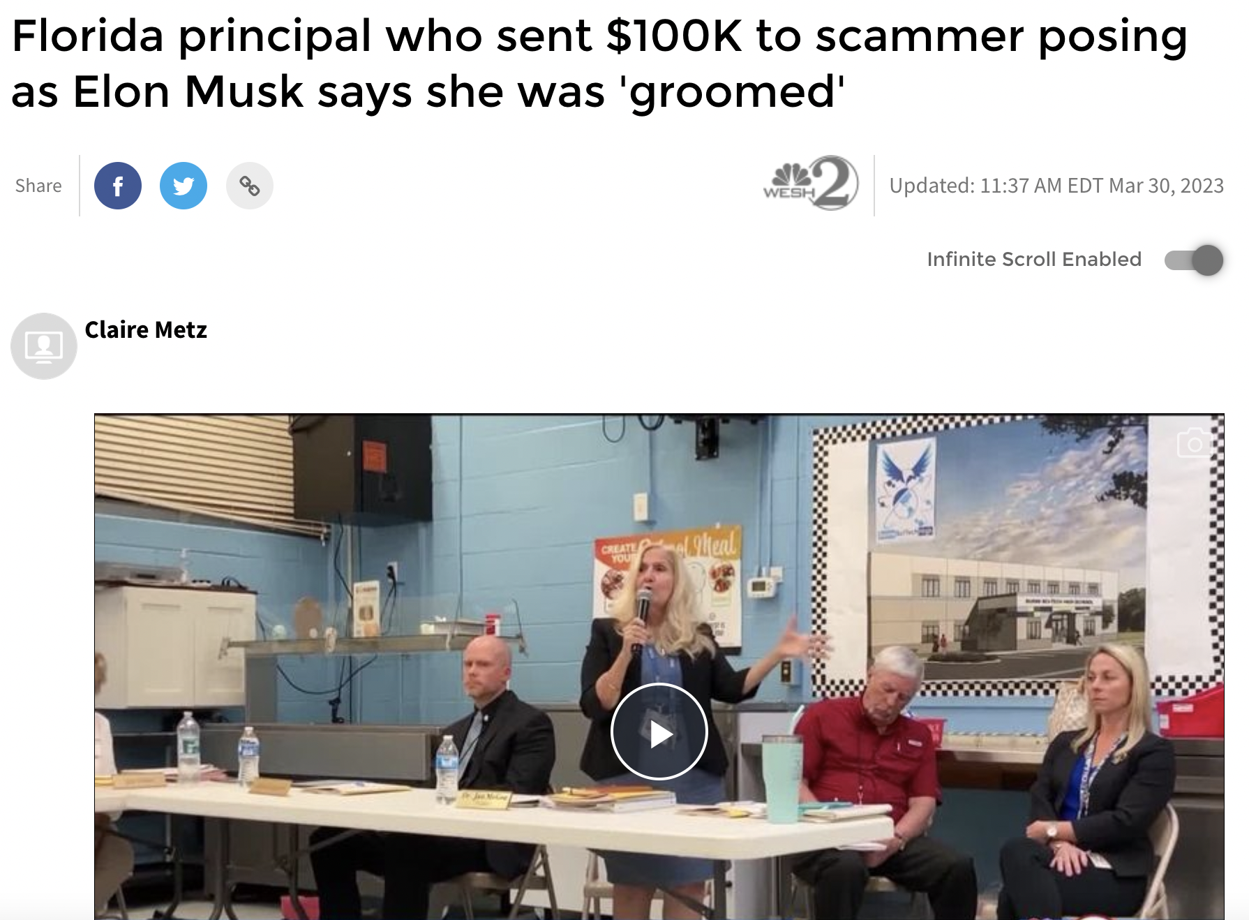 presentation - Florida principal who sent $ to scammer posing as Elon Musk says she was 'groomed' f Claire Metz Steal Wesh Updated Edt Infinite Scroll Enabled