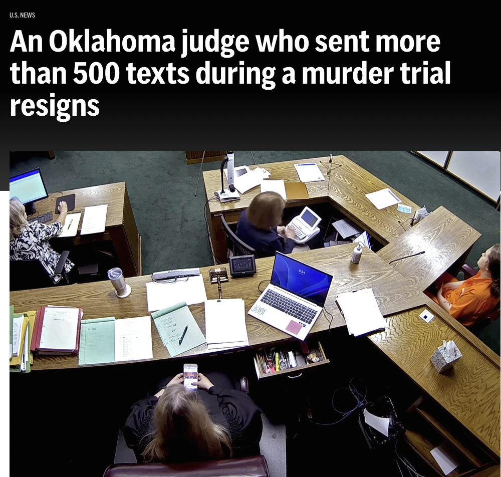 traci soderstrom - U.S. News An Oklahoma judge who sent more than 500 texts during a murder trial resigns La