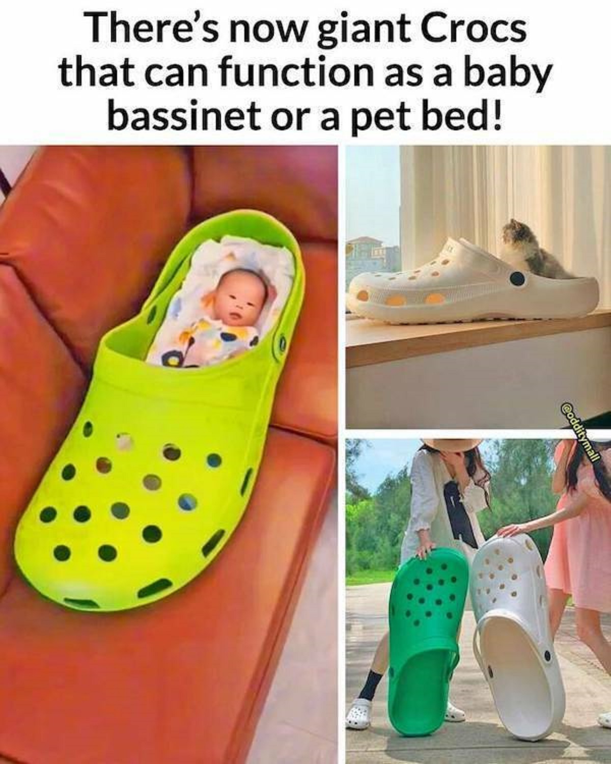 There's now giant Crocs that can function as a baby bassinet or a pet bed!