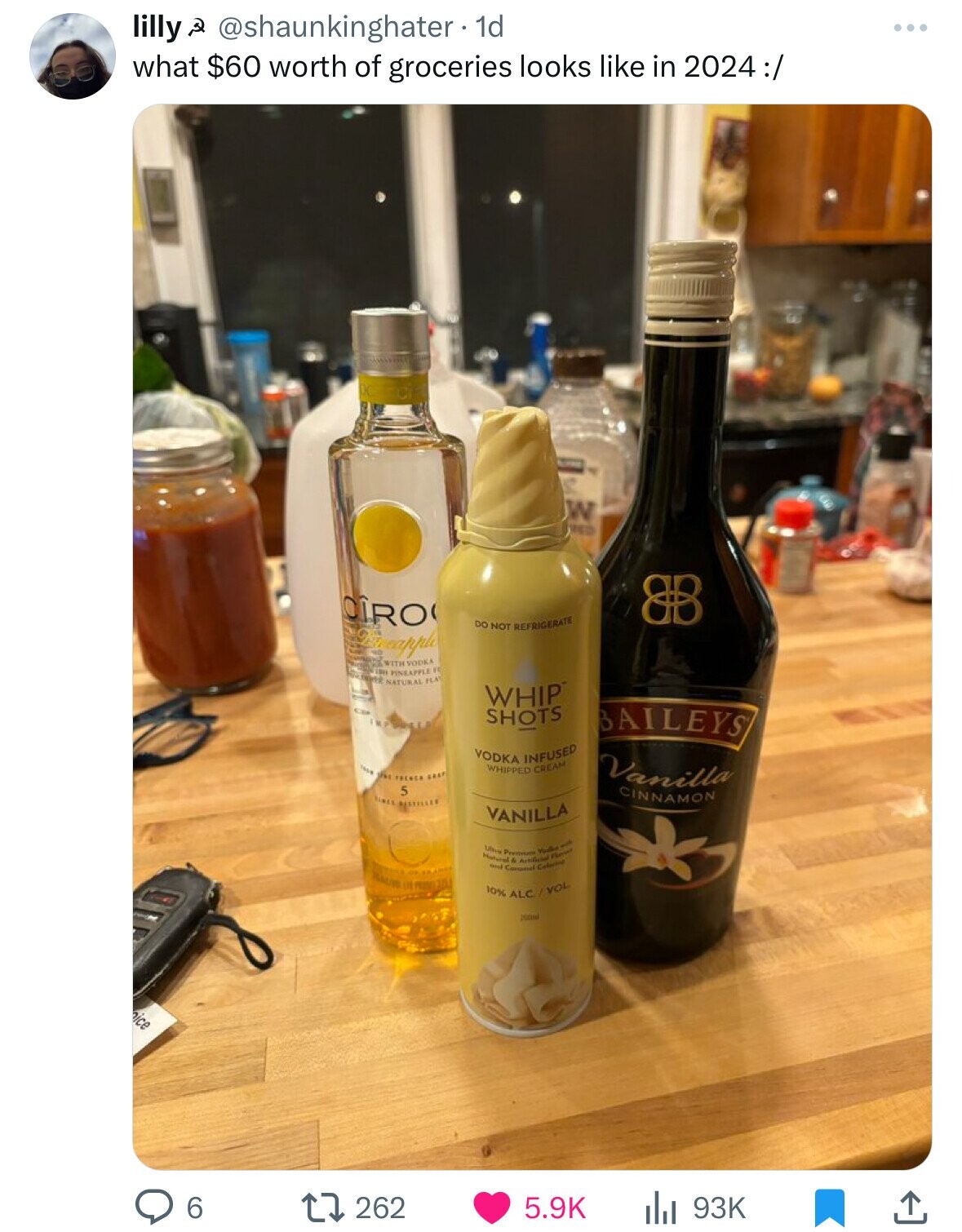 liqueur - lilly 1d what $60 worth of groceries looks in 2024 Ciro Peapple With Vodka Pineapple Natural Fea 10 The Fechce Sra 5 Nel Mestillle 262 W Do Not Refrigerate Whip Shots Vodka Infused Whipped Cream Vanilla U Prvm Vo Artifi Col Col 10% AlcVol 200 Fl