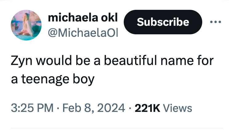 angle - michaela okl Subscribe Zyn would be a beautiful name for a teenage boy Views