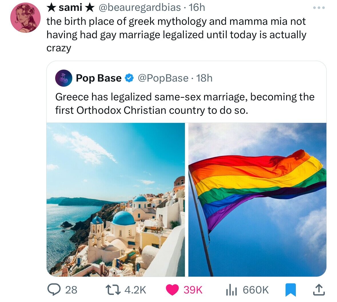 water resources - sami bias 16h the birth place of greek mythology and mamma mia not having had gay marriage legalized until today is actually crazy Pop Base 18h Greece has legalized samesex marriage, becoming the first Orthodox Christian country to do so
