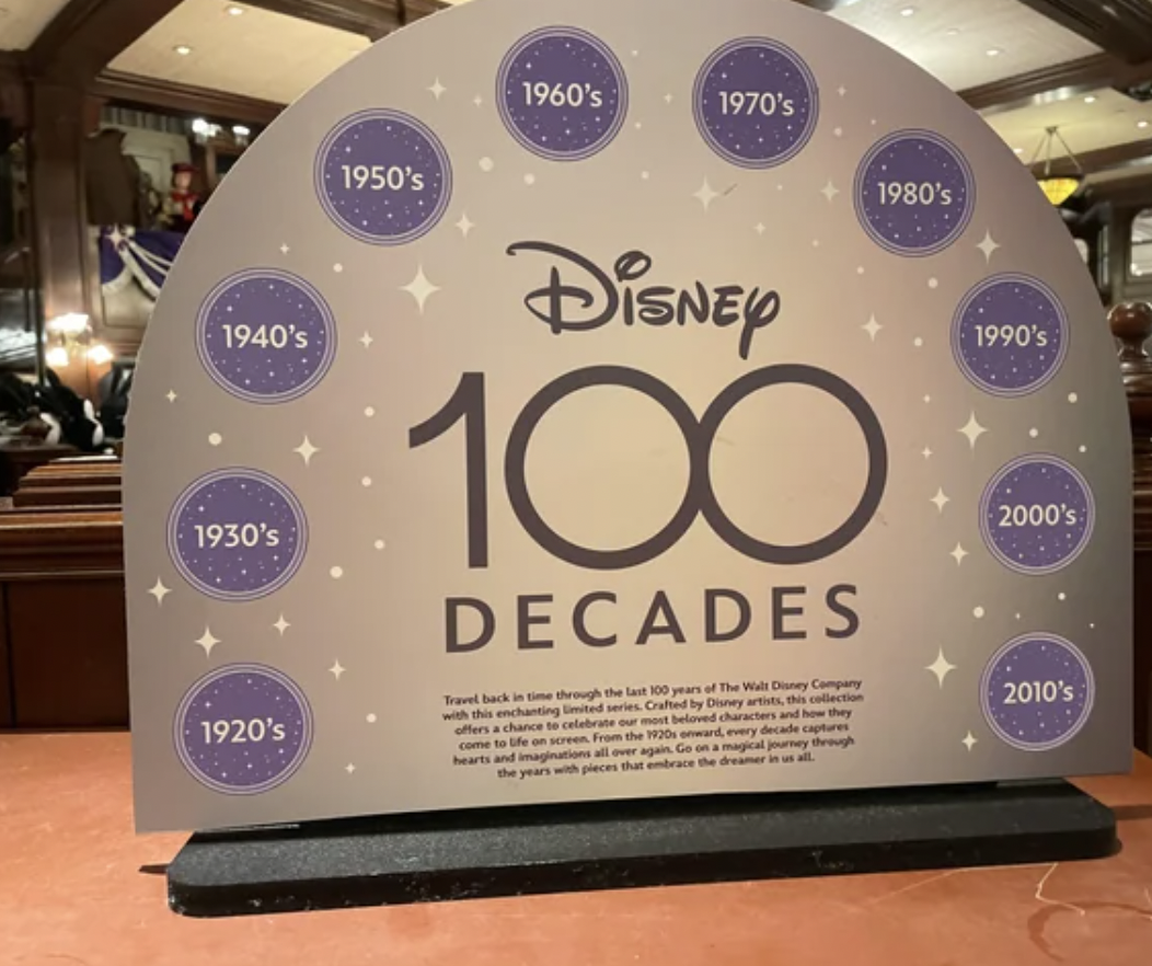 disney 100 decades - 1940's 1930's 1920's 1950's 1960's 1970's 1980's Disney 100 Decades Travel back in time through the last 100 years of The Walt Disney Company with this enchanting limited series Cahed by Duney artists, the mech met beloved characters 