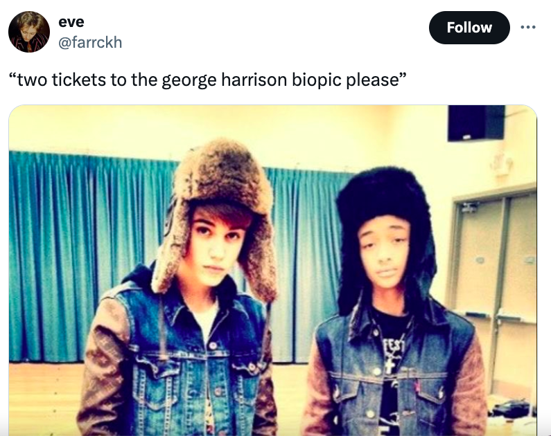 justin bieber and jaden smith - eve "two tickets to the george harrison biopic please" monat map Relat Ar the City Estopis Maar Fest