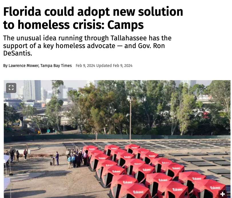 tent city san diego - Florida could adopt new solution to homeless crisis Camps The unusual idea running through Tallahassee has the support of a key homeless advocate and Gov. Ron DeSantis. By Lawrence Mower, Tampa Bay Times Updated C Eskimo Lino
