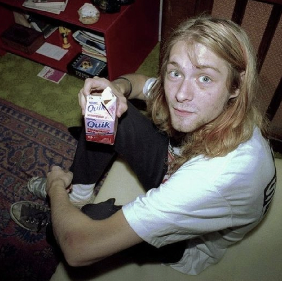 kurt cobain drinking milk - Ioan Quil Quik