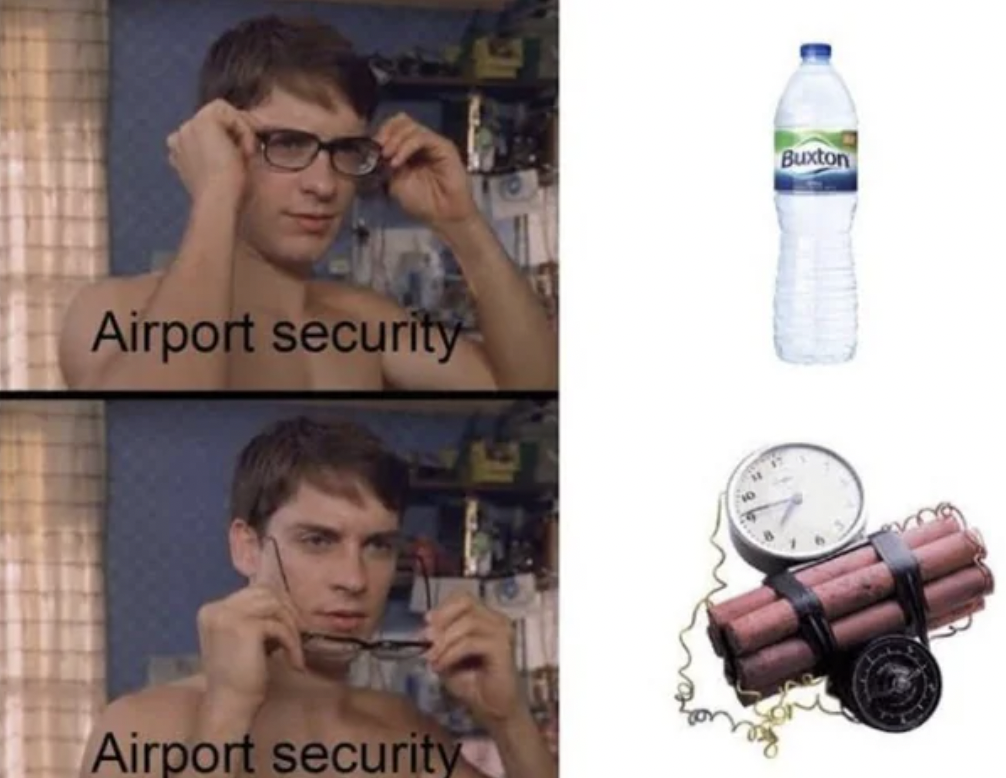 peter parker glasses meme - Airport security Airport security Buxton