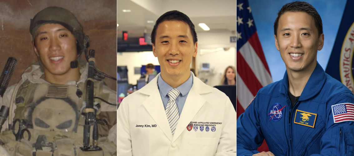 Lt. Cmdr Jonny Kim. Enlisted in the Navy and served as a Seal, went to Harvard Medical to become a doctor, trained as a pilot and served as both an aviator and flight surgeon, and then was selected to be an astronaut, scheduled to land on the moon next year.