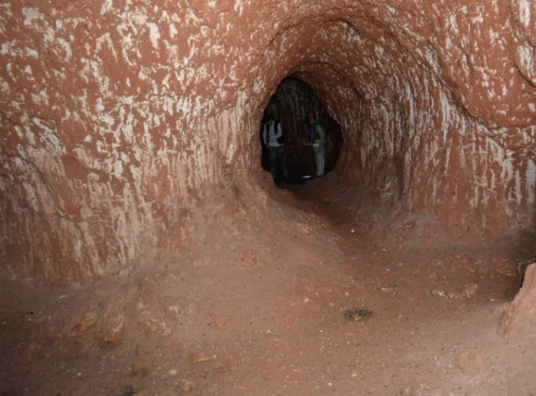 These tunnels were dug by a Giant Ground Sloth that lived 10.000 years ago in Brazil. The third photo are the claw marks.