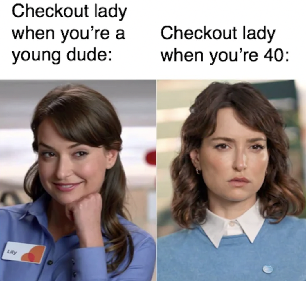 lily at&t commercial - Checkout lady when you're a young dude Checkout lady when you're 40 Lily