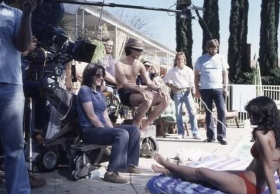 Filming 'that' iconic pool scene, “Fast Times at Ridgemont High,” 1982.
