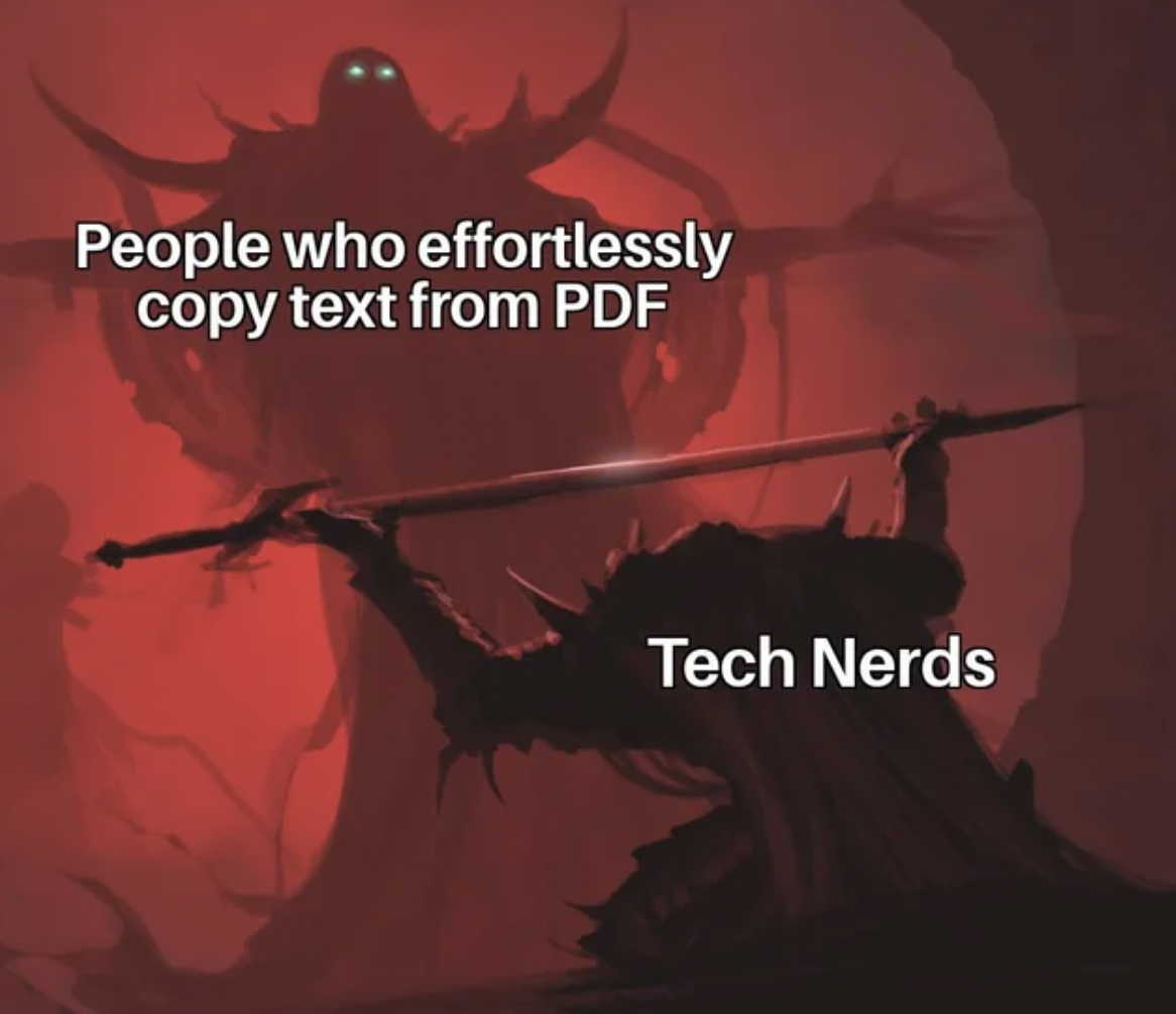 offering sword - People who effortlessly copy text from Pdf Tech Nerds