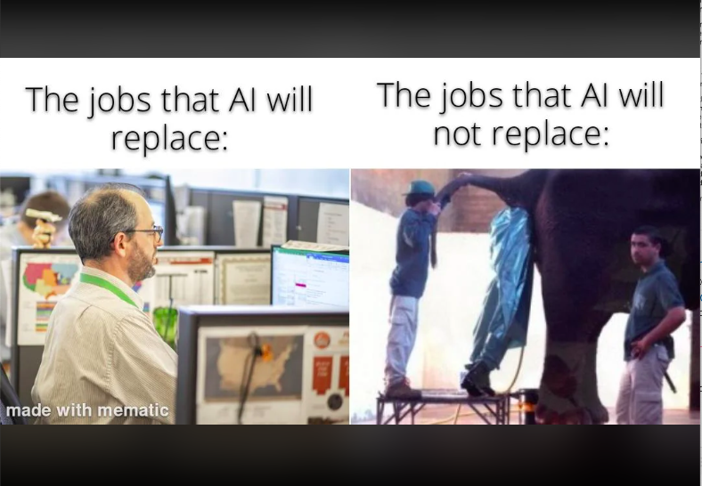 animation - The jobs that Al will replace The jobs that Al will not replace made with mematic