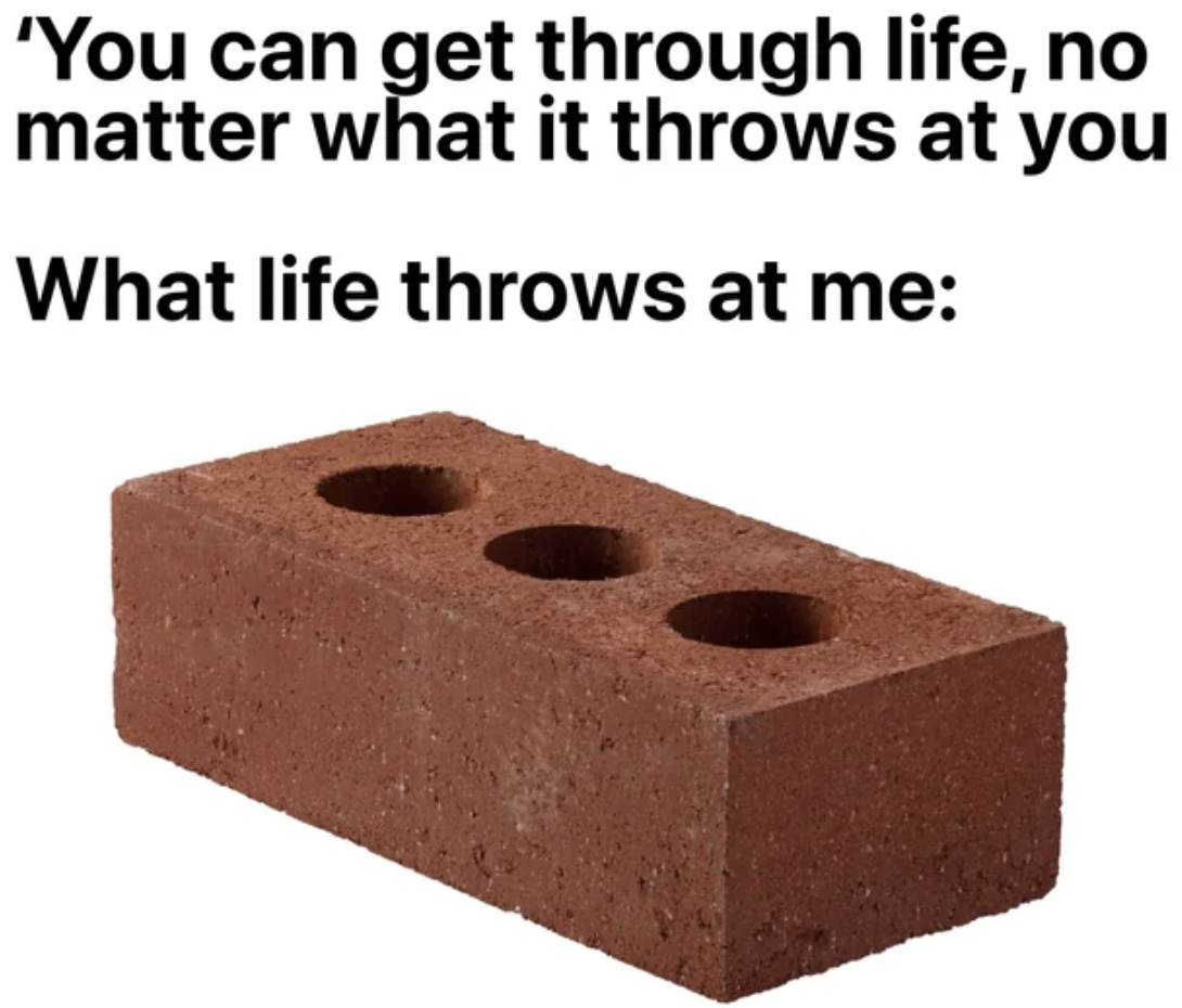 brickwork - 'You can get through life, no matter what it throws at you What life throws at me