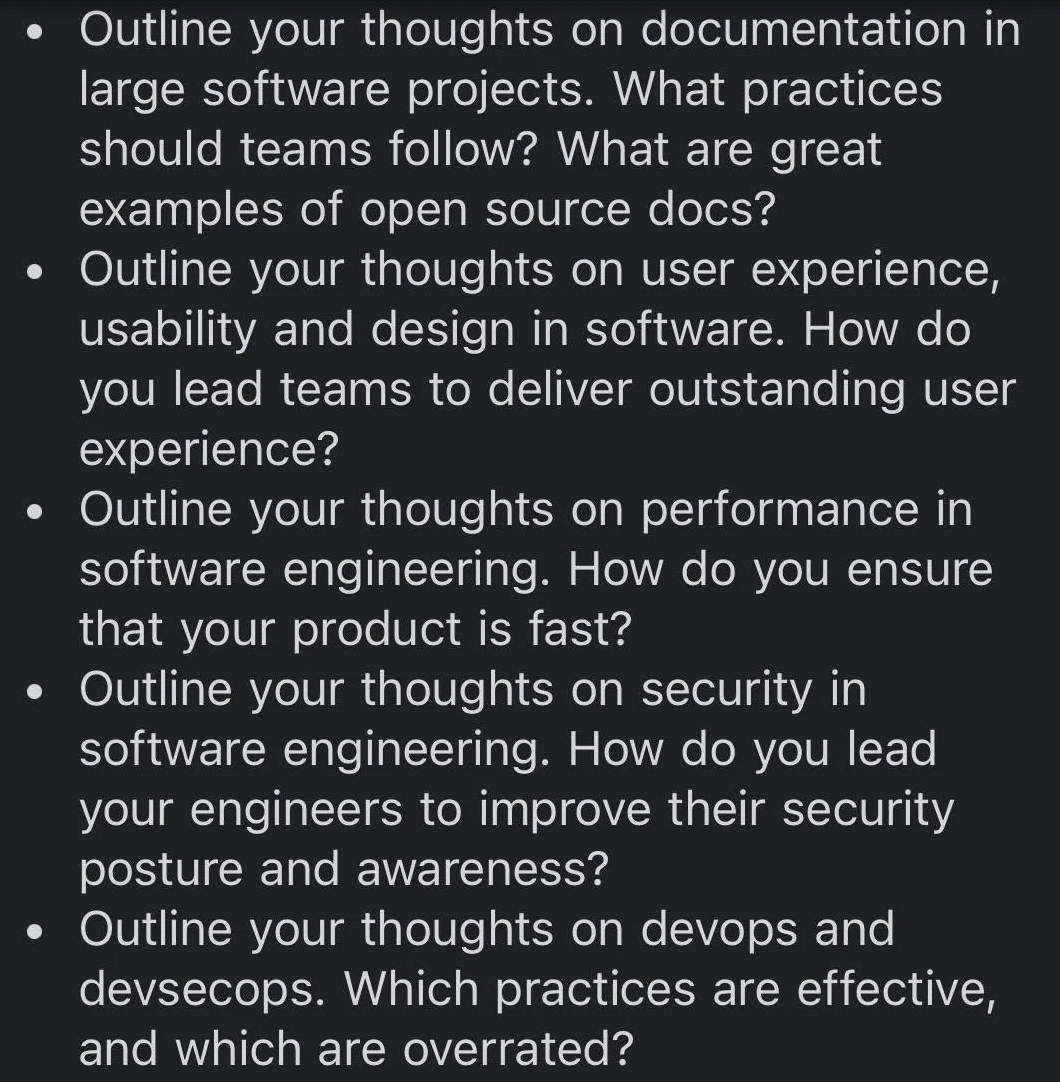 colorfulness - Outline your thoughts on documentation in large software projects. What practices should teams ? What are great examples of open source docs? Outline your thoughts on user experience, usability and design in software. How do you lead teams 
