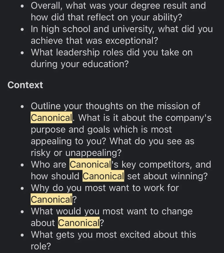 screenshot - Overall, what was your degree result and how did that reflect on your ability? In high school and university, what did you achieve that was exceptional? . What leadership roles did you take on during your education? Context Outline your thoug