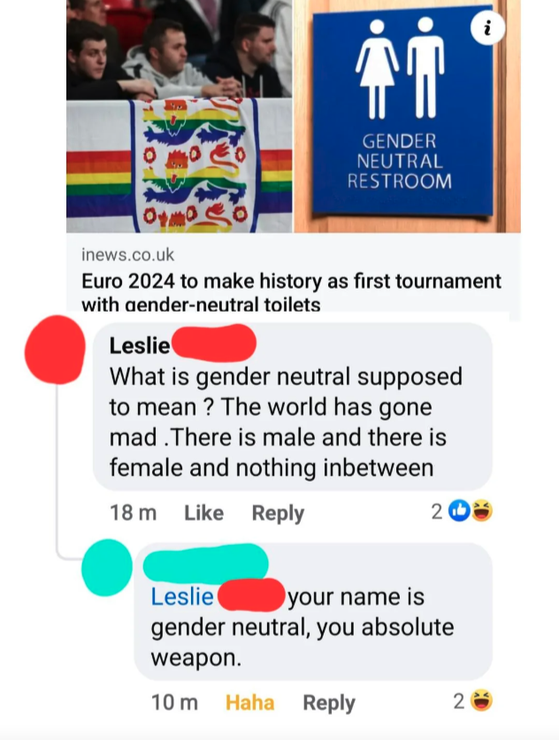 graphic design - Tt Gender Neutral Restroom inews.co.uk Euro 2024 to make history as first tournament with genderneutral toilets Leslie What is gender neutral supposed to mean? The world has gone mad. There is male and there is female and nothing inbetwee
