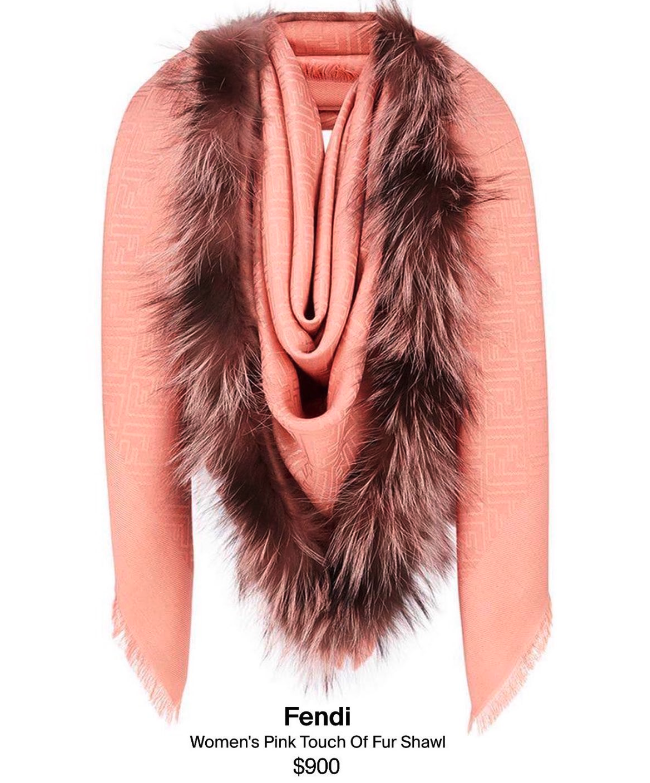 fendi touch of fur shawl - Fendi Women's Pink Touch Of Fur Shawl $900