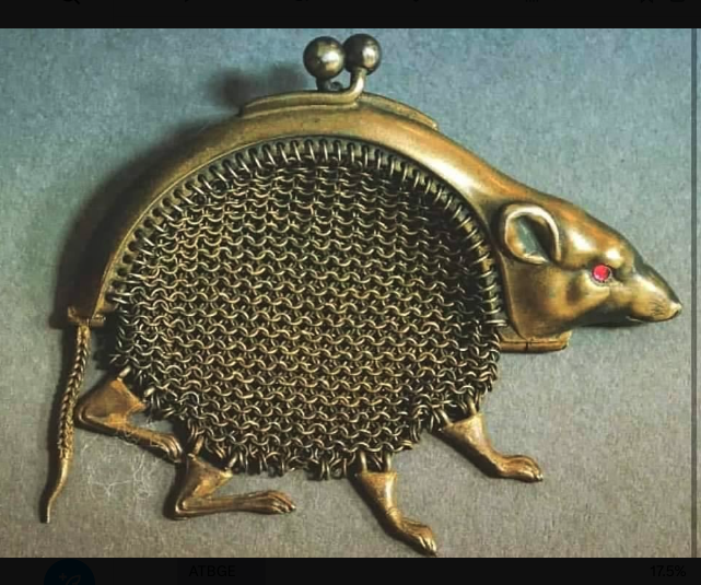 antique mesh rat purse