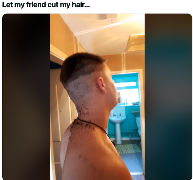 shoulder - Let my friend cut my hair...