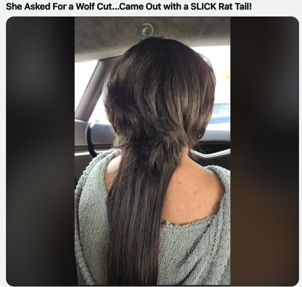 long hair - She Asked For a Wolf Cut...Came Out with a Slick Rat Tail!