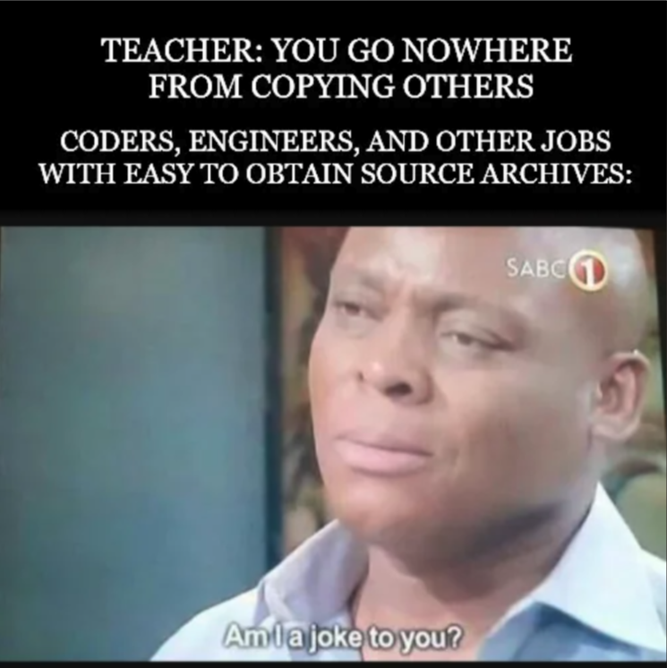 photo caption - Teacher You Go Nowhere From Copying Others Coders, Engineers, And Other Jobs With Easy To Obtain Source Archives SABC1 Ami a joke to you?