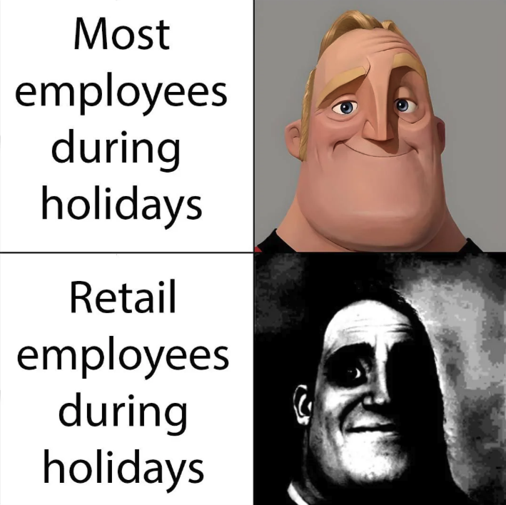 poster - Most employees during holidays Retail employees during holidays