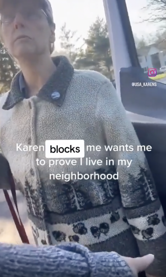 knitting - Busa Karens Karen blocks me wants me to prove I live in my neighborhood