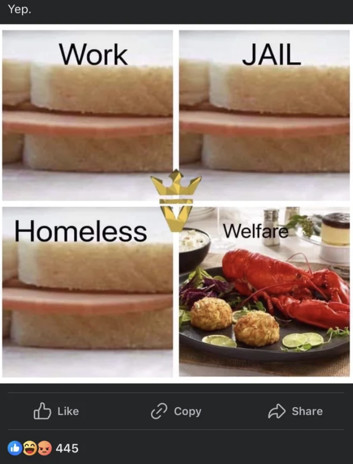 junk food - Yep. Work Jail Homeless Welfare 445 Copy