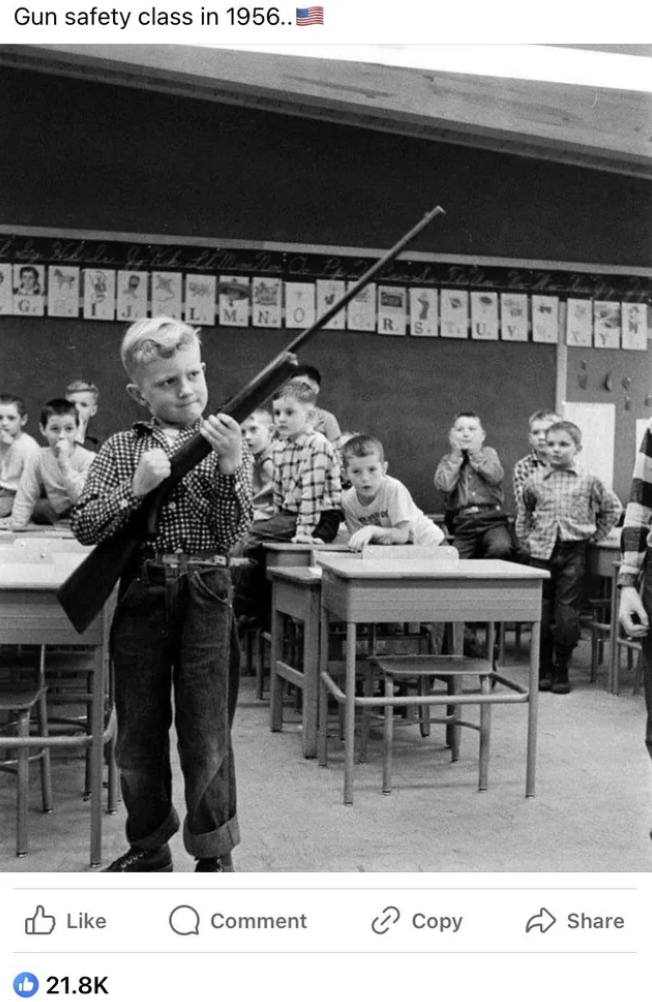1950s guns in schools - Gun safety class in 1956... Comment Copy