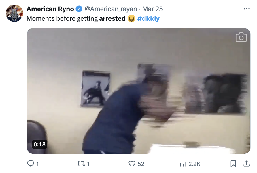 screenshot - American Ryno Mar 25 Moments before getting arrested R 1 271 52 ili O