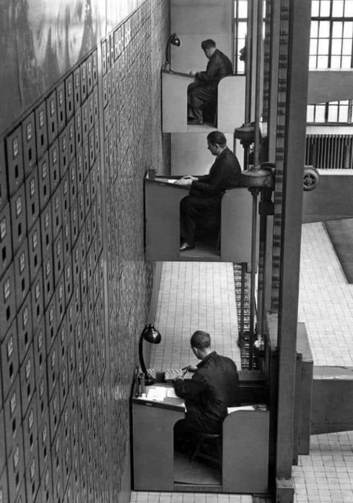 central social institution prague czechoslovakia electric elevator desks prague 1937