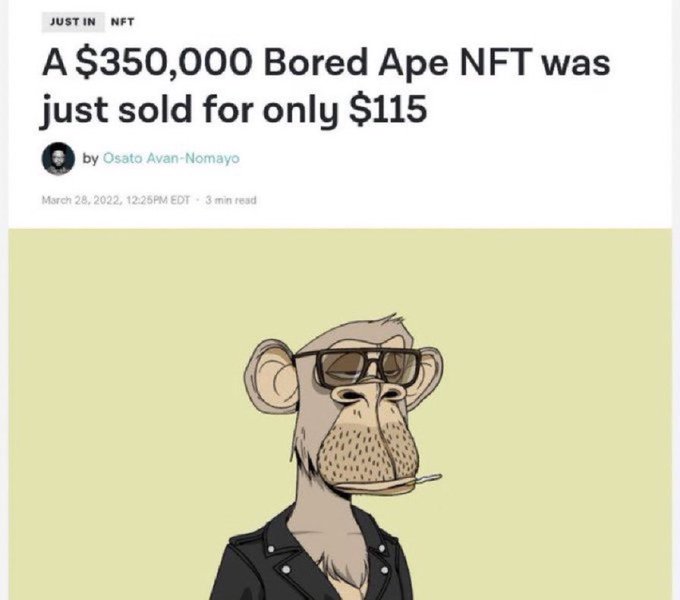 bored ape nft - Just In Nft A $350,000 Bored Ape Nft was just sold for only $115 by Osato AvanNomayo , Pm Edt 3 min read
