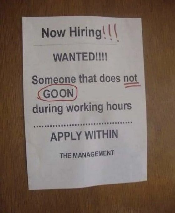 wood - Now Hiring!!! Wanted!!!! Someone that does not Goon during working hours Apply Within The Management