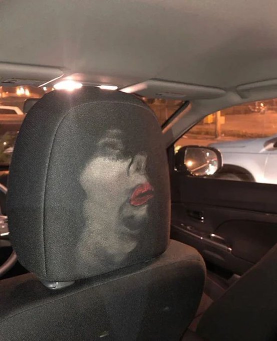 make up on back of car seat