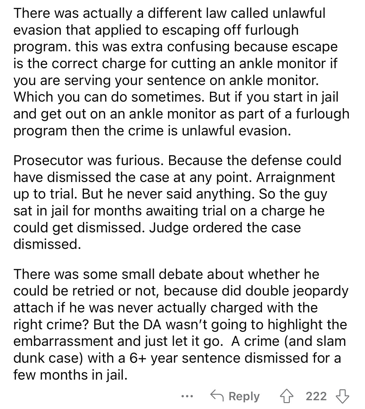 document - There was actually a different law called unlawful evasion that applied to escaping off furlough program. this was extra confusing because escape is the correct charge for cutting an ankle monitor if you are serving your sentence on ankle monit