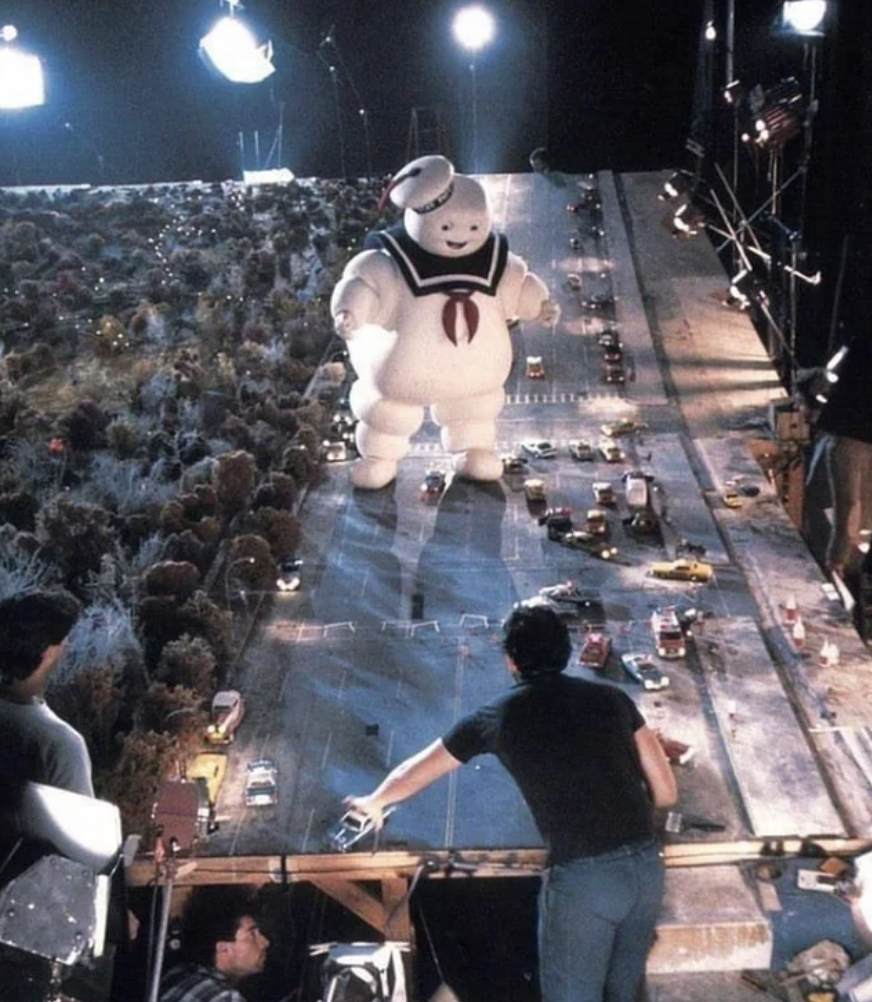 The original "Ghost Busters" film set, 1984.